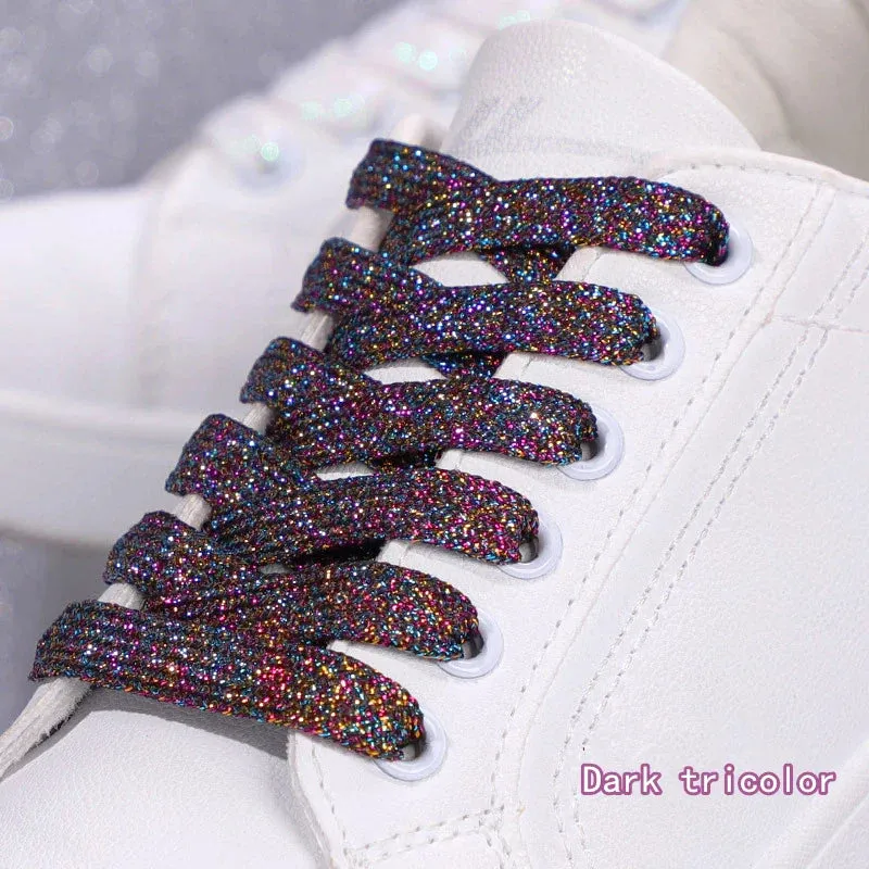 Colourful Flat Glitter Athletic Running Sneakers Shoes Boot 1 Cm Width 20 Colour Shoe Laces