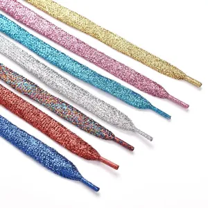 Colourful Flat Glitter Athletic Running Sneakers Shoes Boot 1 Cm Width 20 Colour Shoe Laces