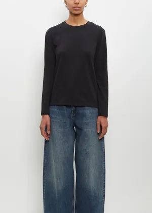 Cotton Long Sleeve Mini Boy T-Shirt — Jet Black