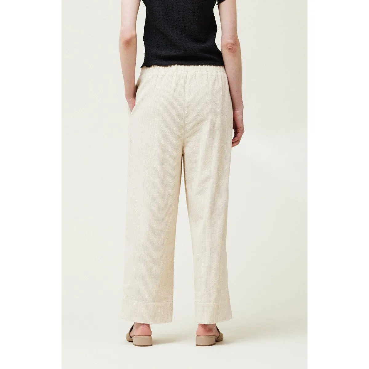 Cream Corduroy Lantern Pants