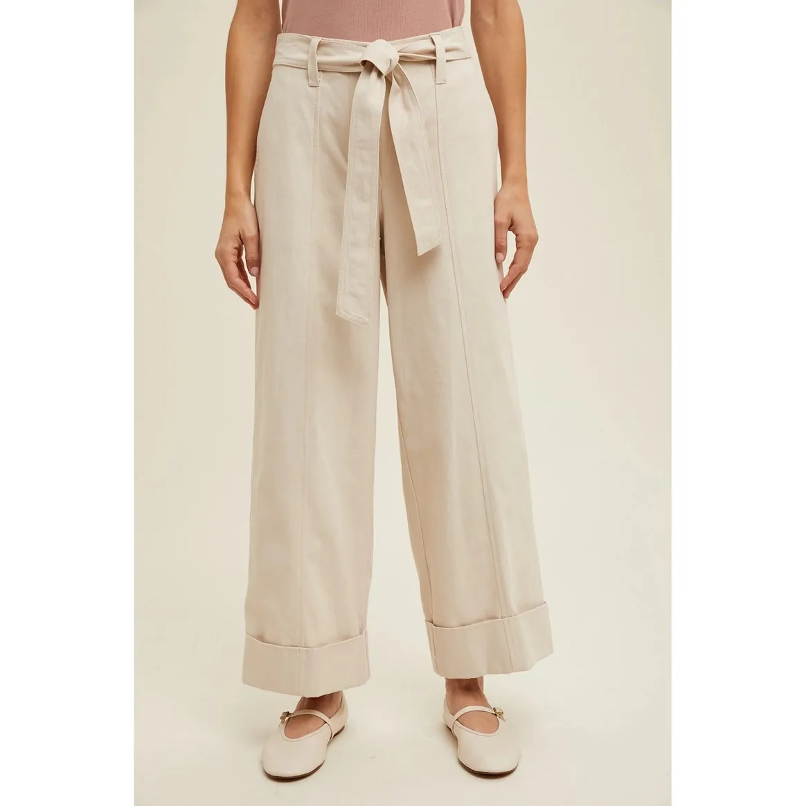 Cuffed Wide Leg Pants