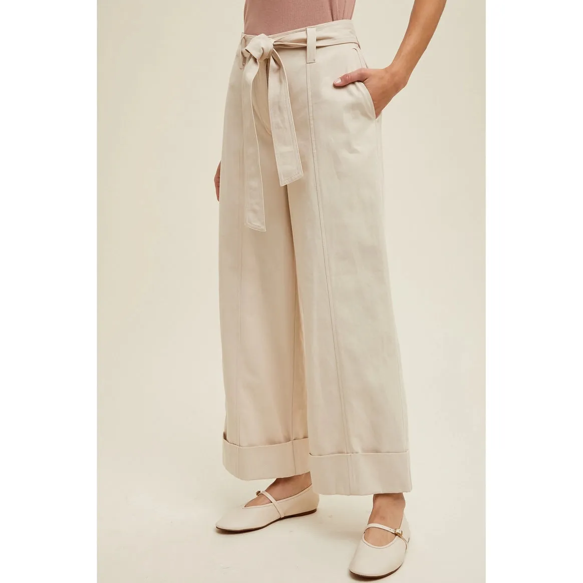 Cuffed Wide Leg Pants