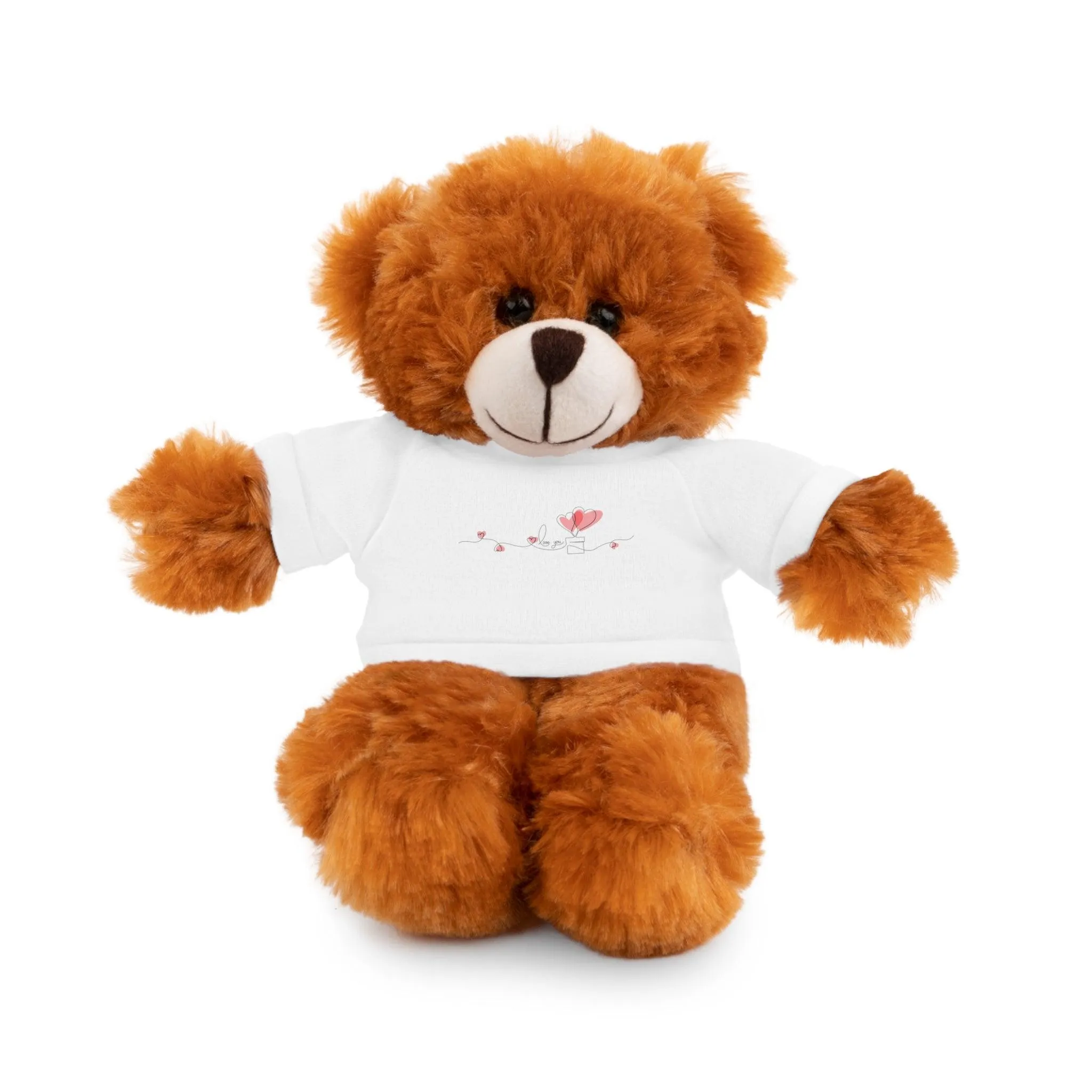 Customizable 8" Peekaboo Plush Animals for Valentine's Day with Personalizable Tees