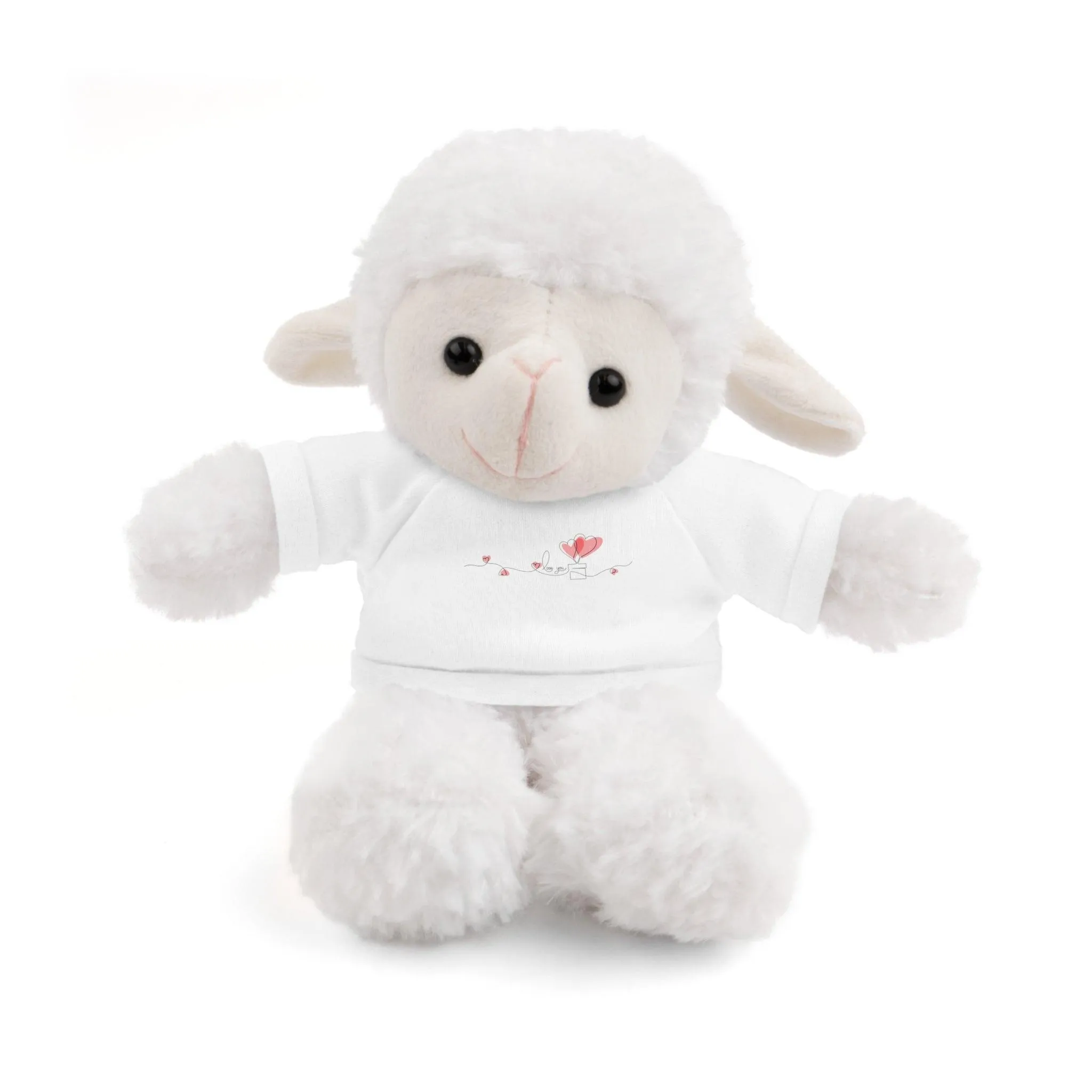 Customizable 8" Peekaboo Plush Animals for Valentine's Day with Personalizable Tees