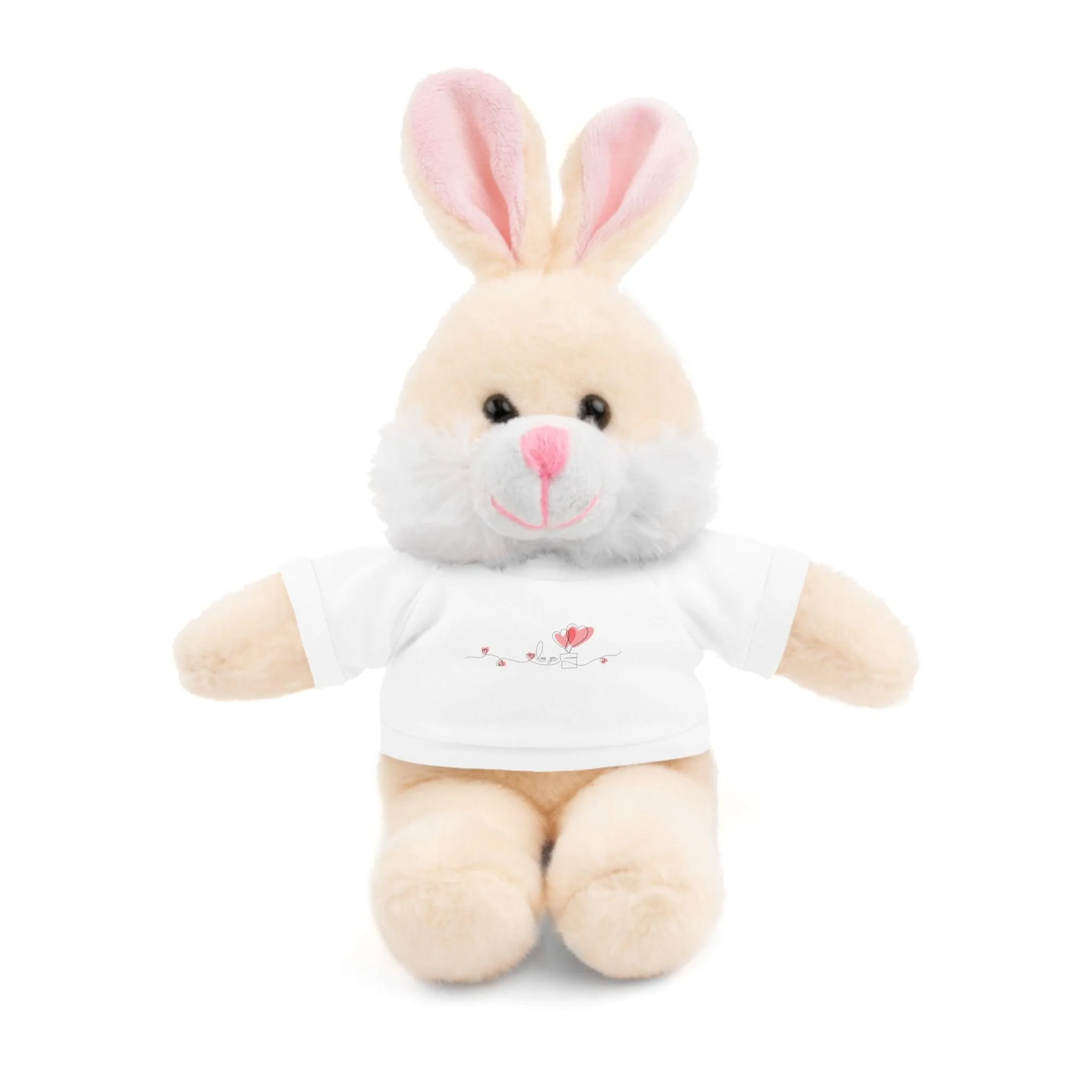 Customizable 8" Peekaboo Plush Animals for Valentine's Day with Personalizable Tees