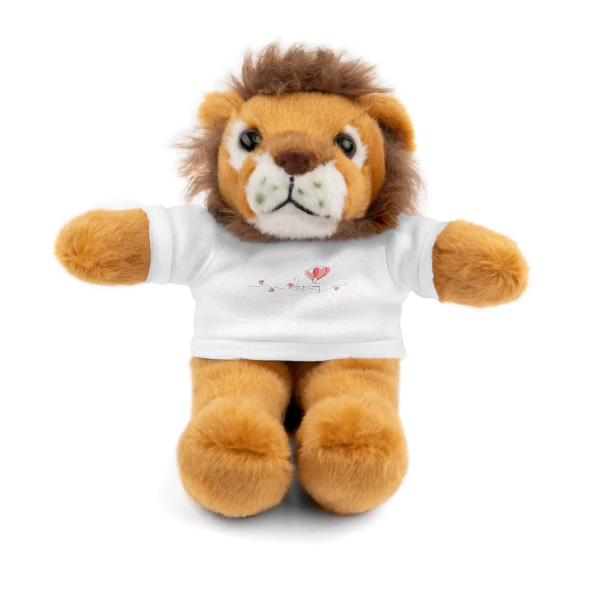 Customizable 8" Peekaboo Plush Animals for Valentine's Day with Personalizable Tees