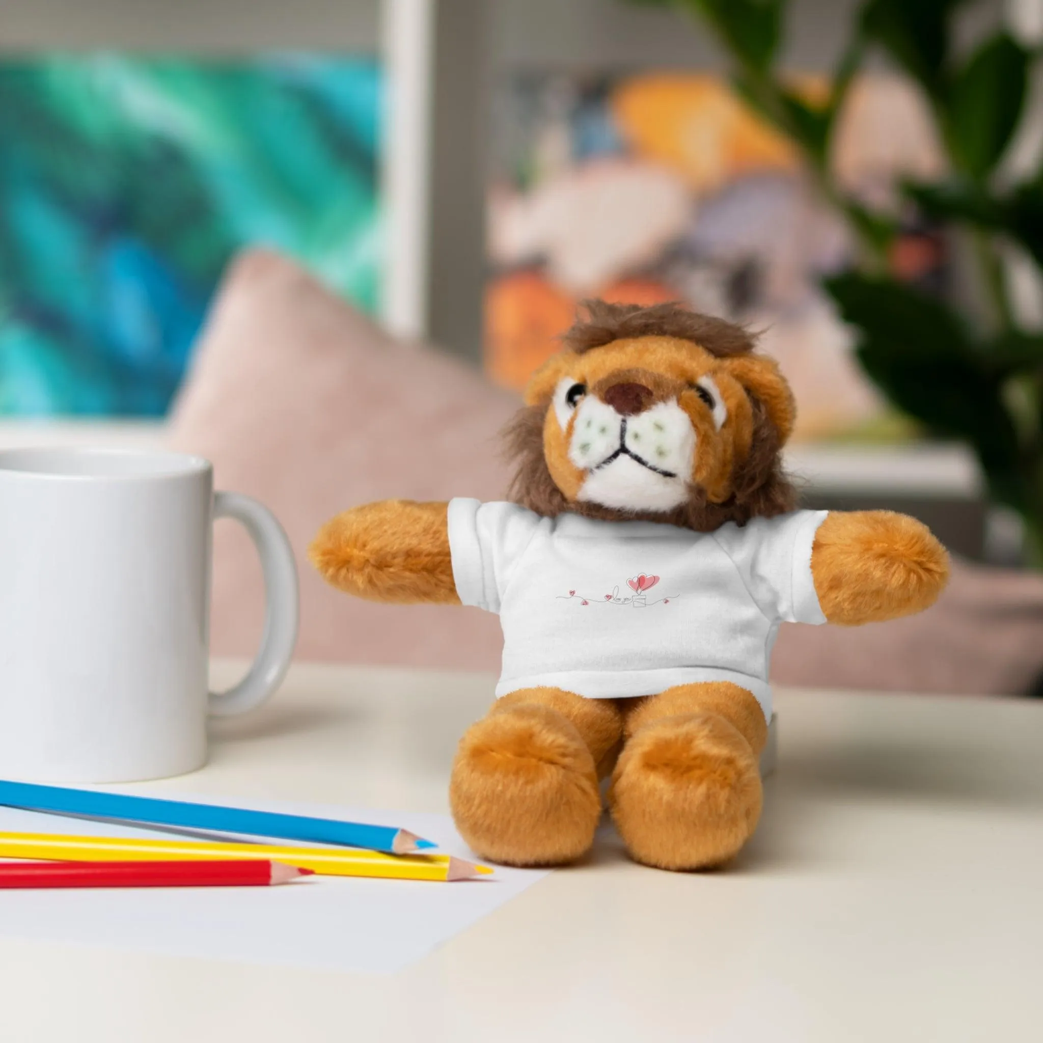 Customizable 8" Peekaboo Plush Animals for Valentine's Day with Personalizable Tees