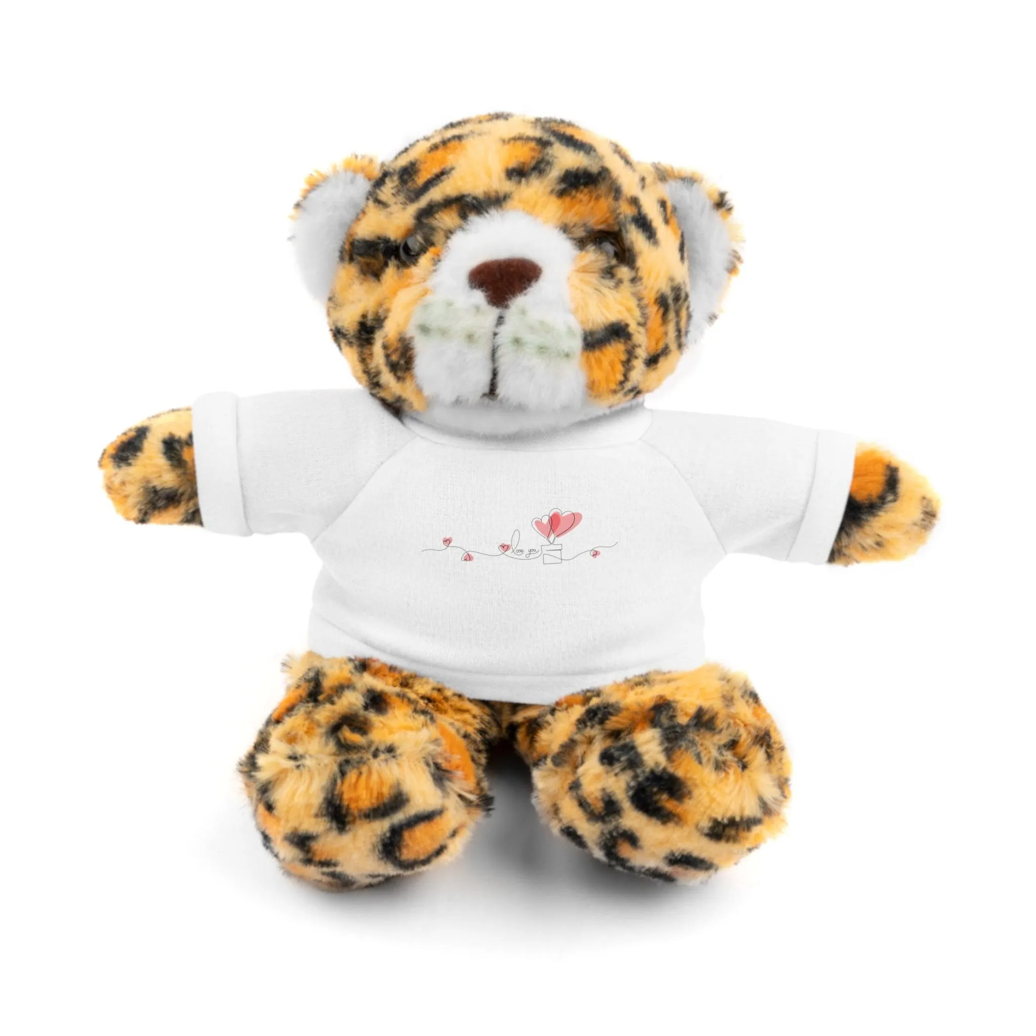 Customizable 8" Peekaboo Plush Animals for Valentine's Day with Personalizable Tees