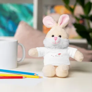 Customizable 8" Peekaboo Plush Animals for Valentine's Day with Personalizable Tees