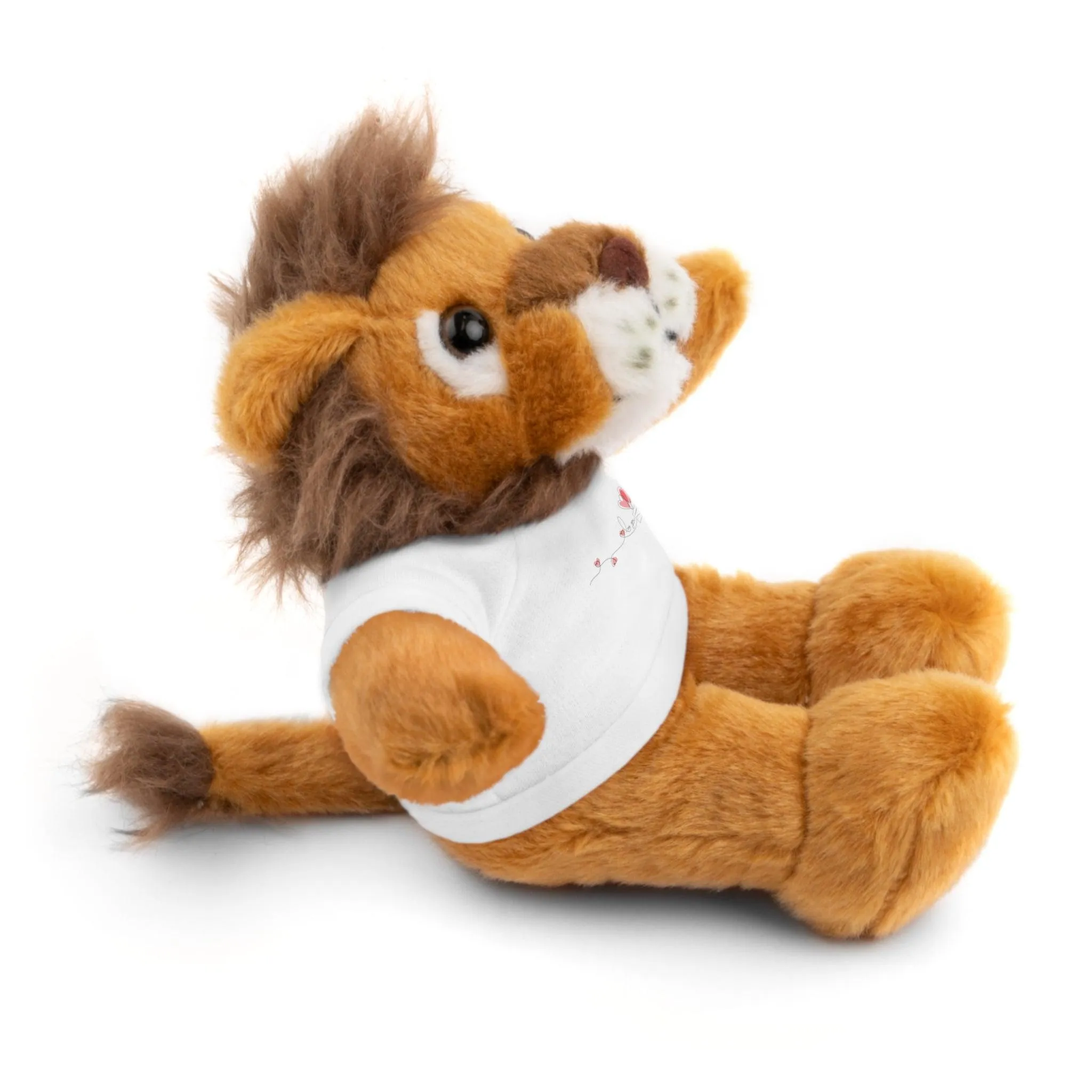 Customizable 8" Peekaboo Plush Animals for Valentine's Day with Personalizable Tees