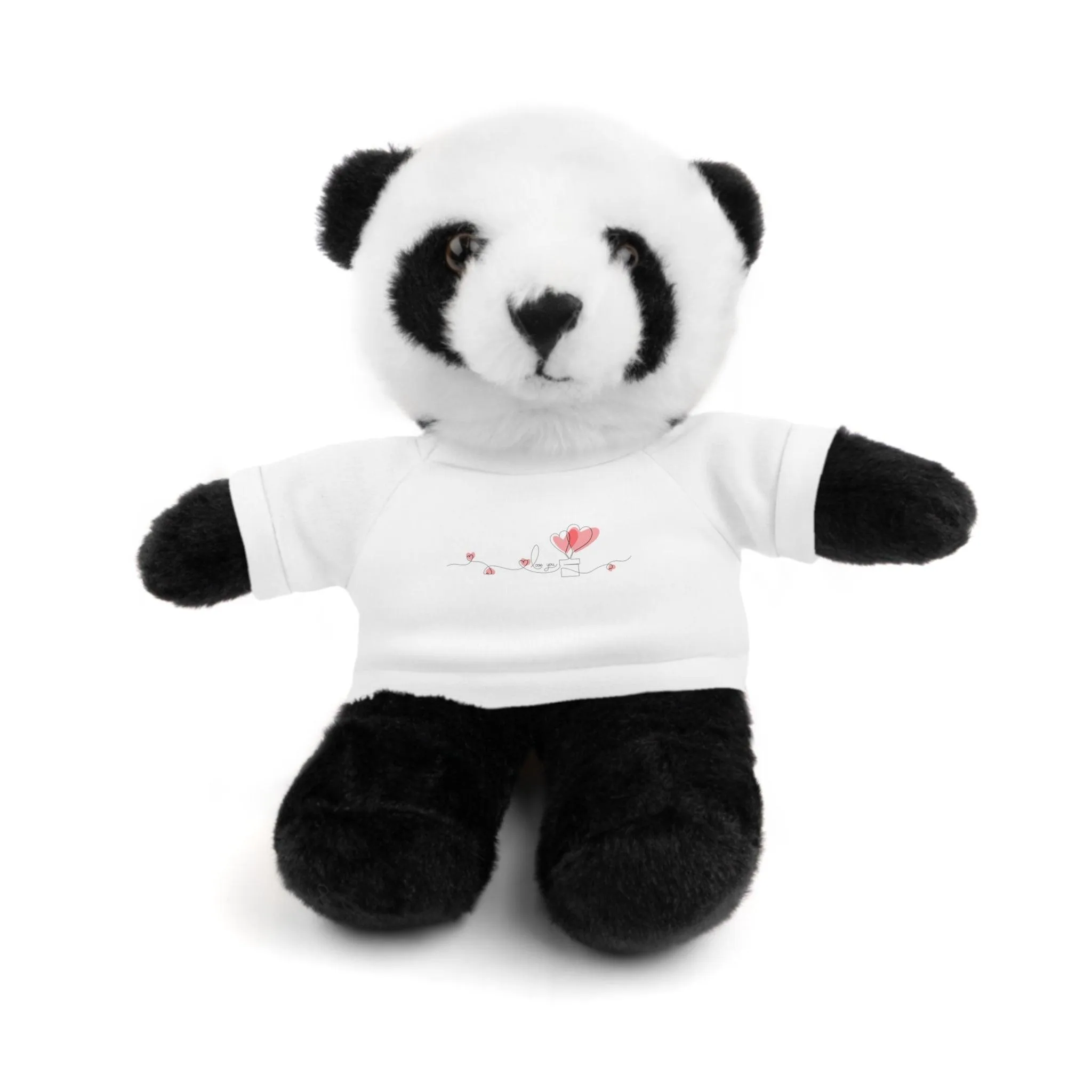 Customizable 8" Peekaboo Plush Animals for Valentine's Day with Personalizable Tees