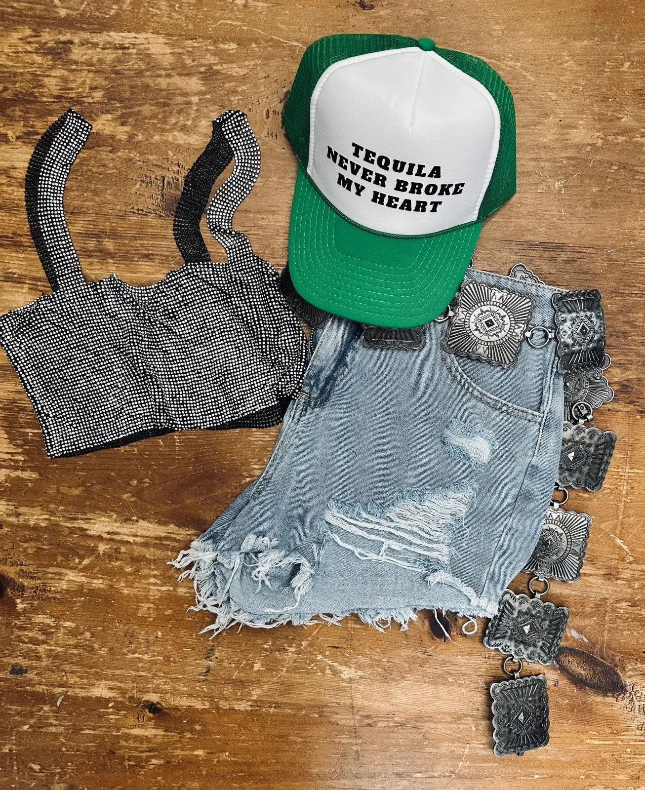 Daisy High Low Denim Shorts