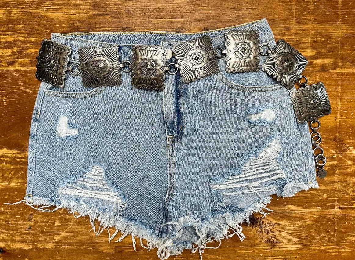 Daisy High Low Denim Shorts