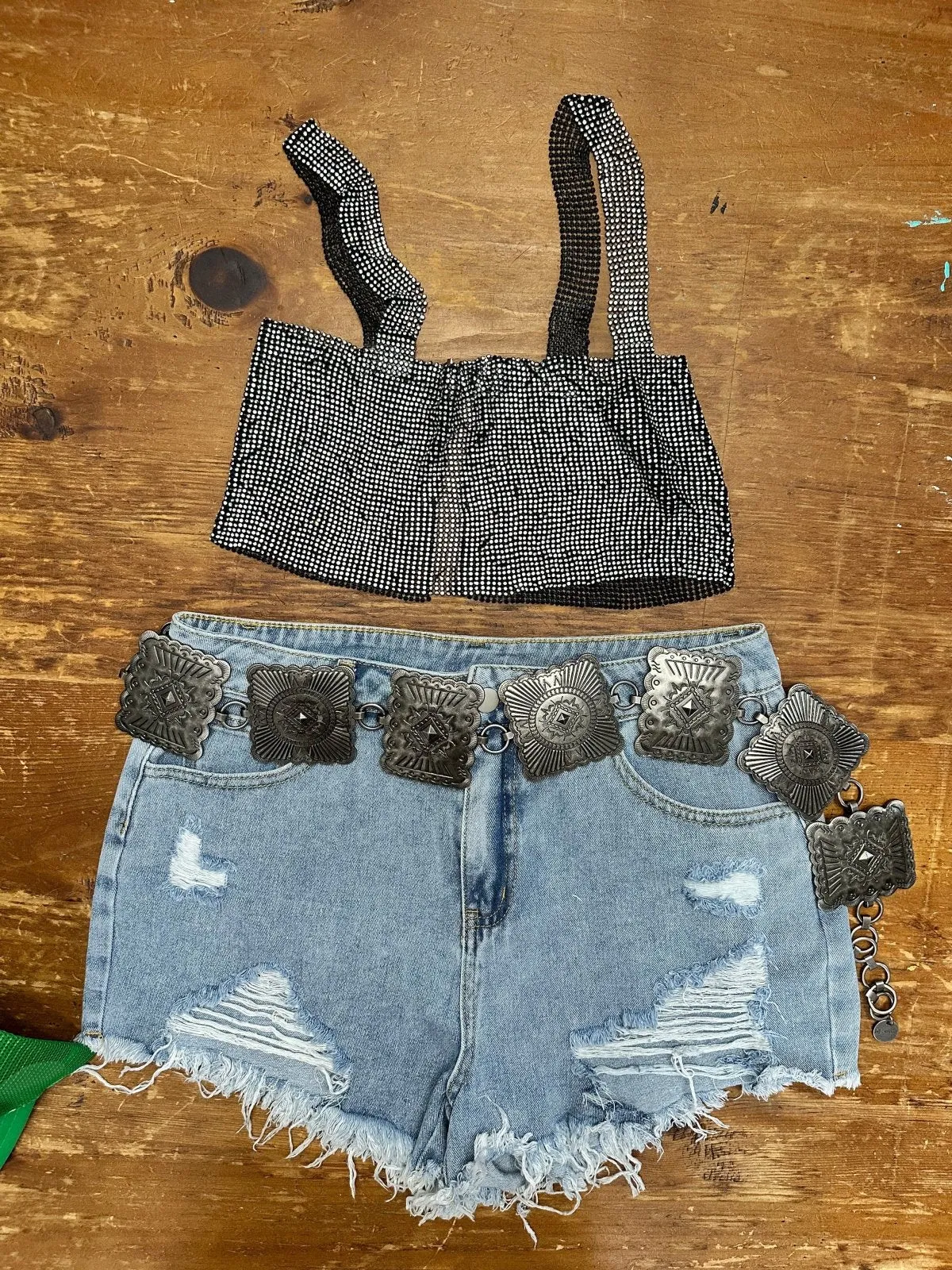 Daisy High Low Denim Shorts
