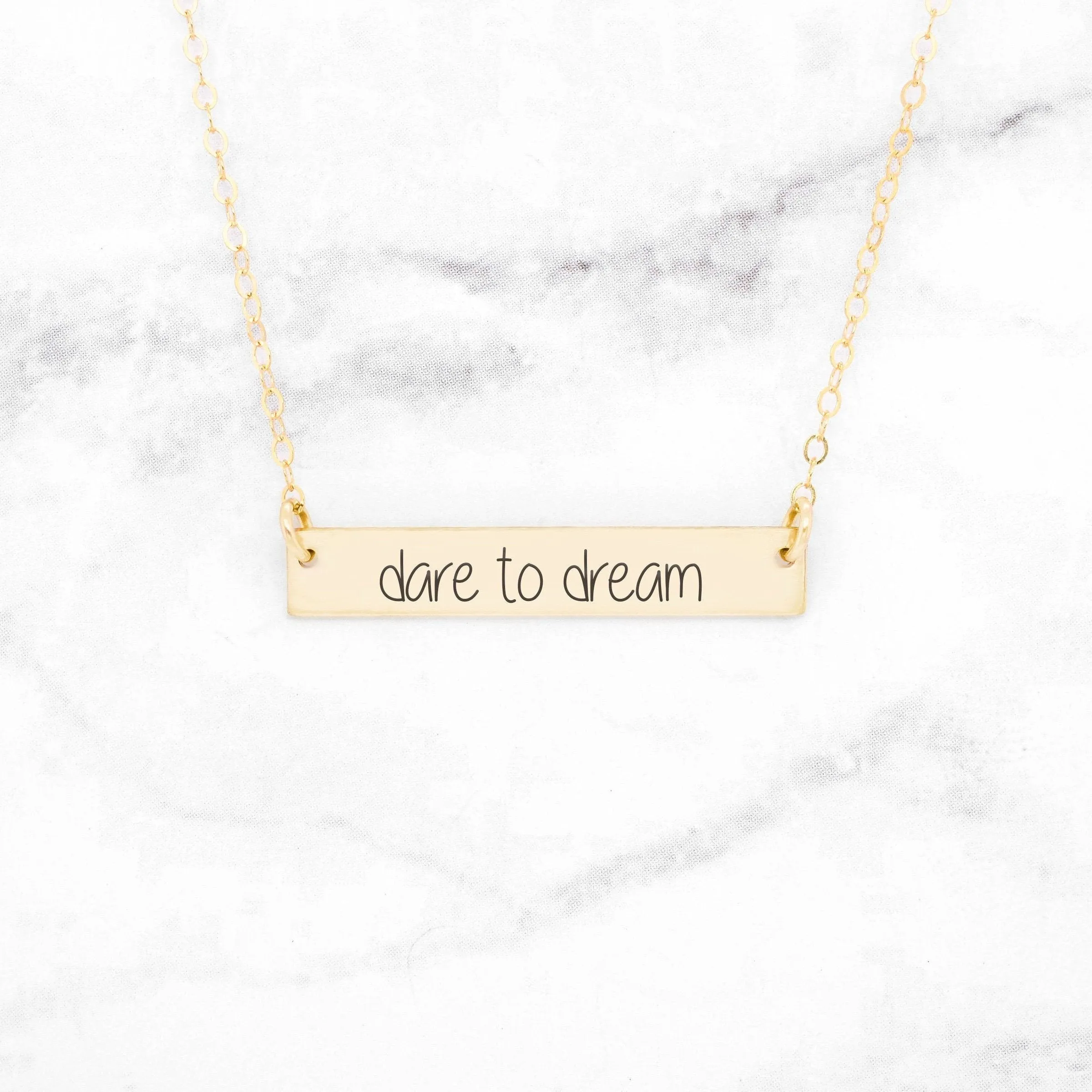 Dare to Dream - Gold Bar Necklace