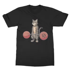 Deadlifting Tabby Cat T-shirt (UK)