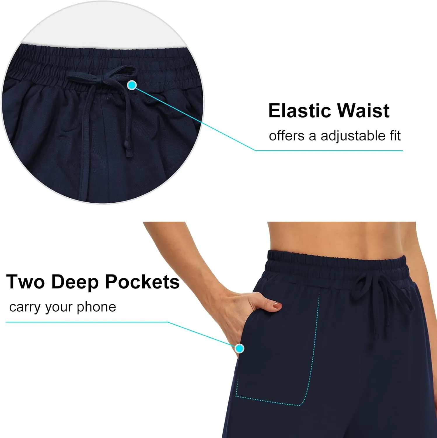 DIBAOLONG Womens Capri Pants Loose Yoga Pants Wide Leg Drawstring Comfy Lounge Pajama Capris Sweatpants with Pockets
