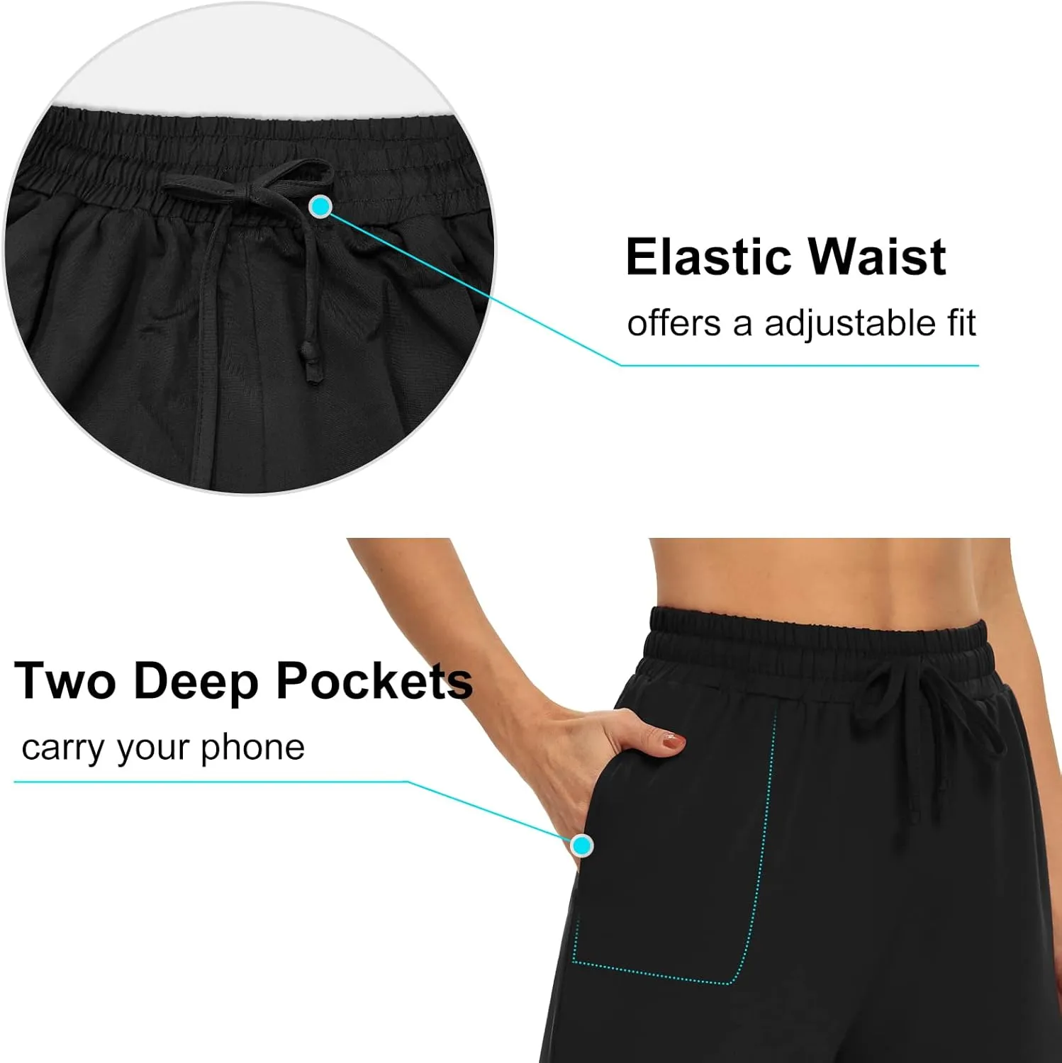 DIBAOLONG Womens Capri Pants Loose Yoga Pants Wide Leg Drawstring Comfy Lounge Pajama Capris Sweatpants with Pockets
