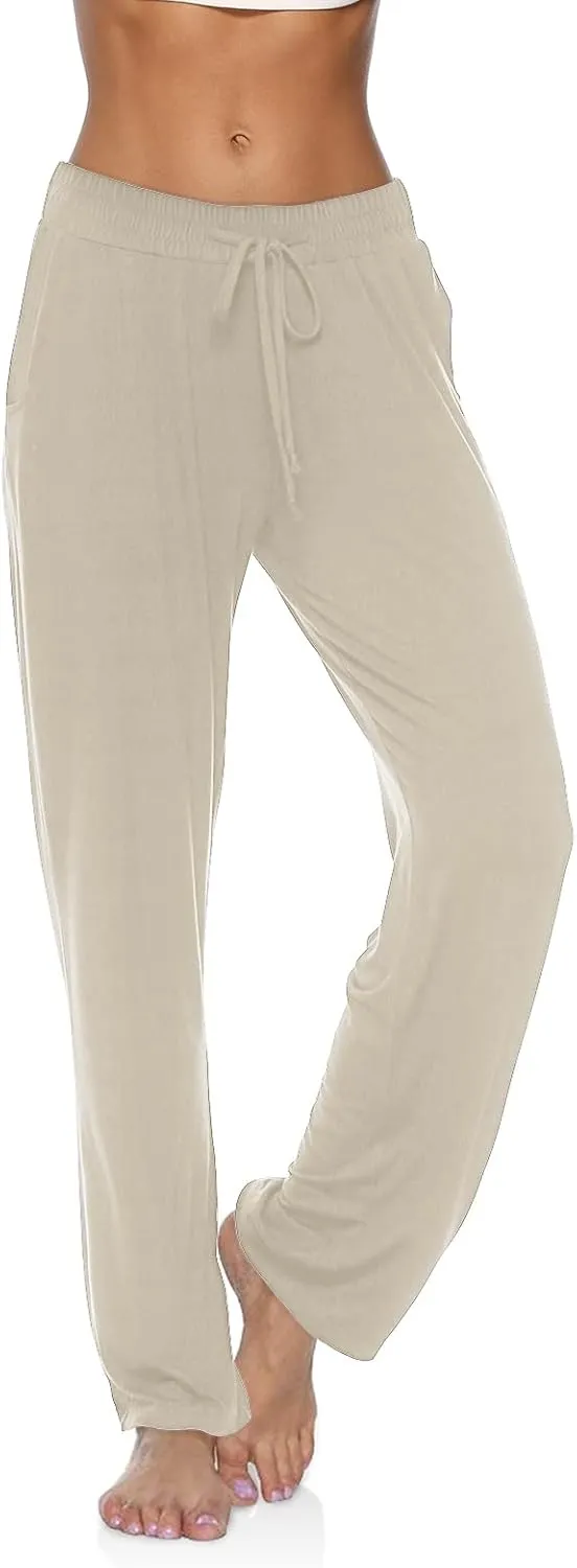 DIBAOLONG Womens Yoga Pants Wide Leg Comfy Drawstring Loose Straight Lounge Running Workout Legging