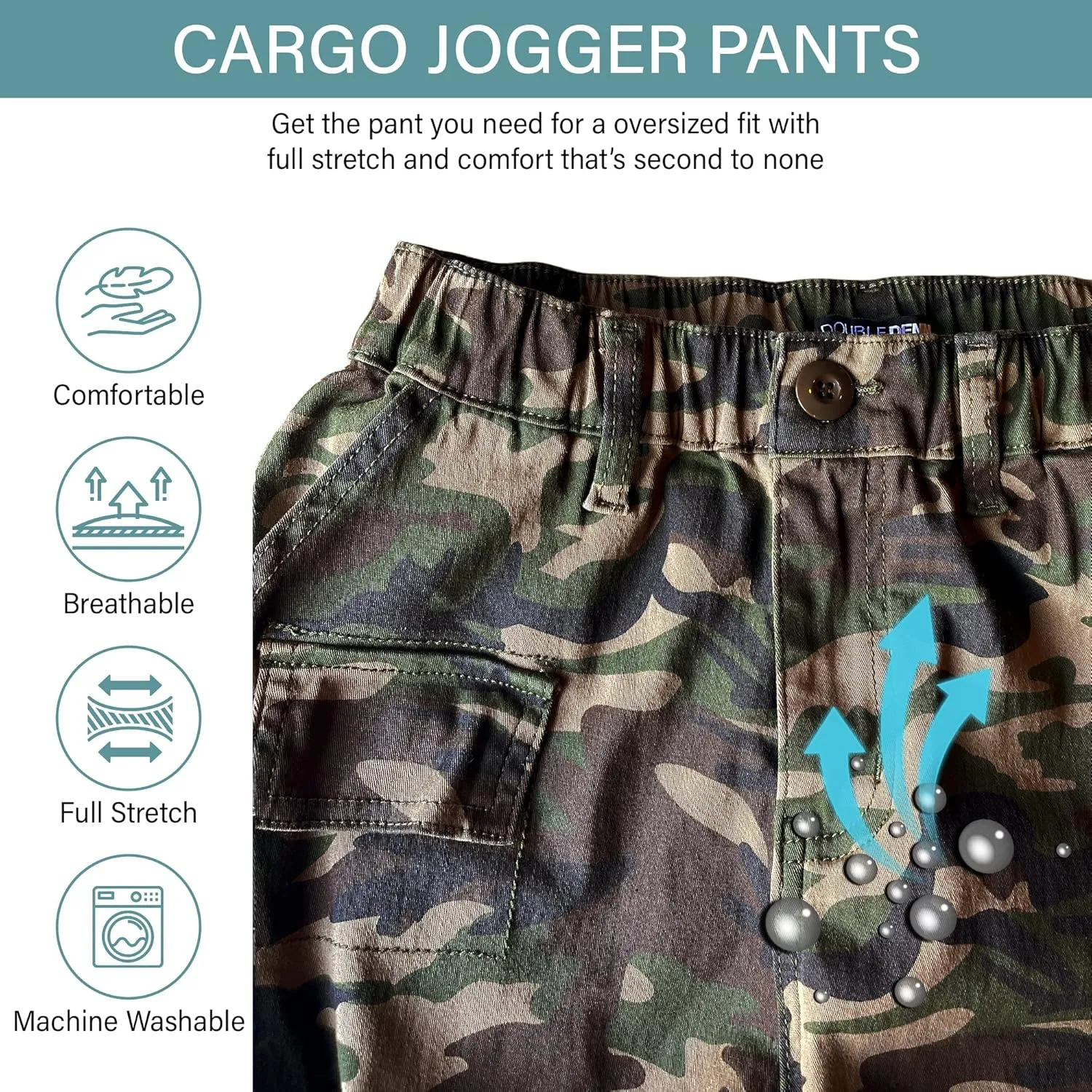 Double Denim January 5th Women's High Waist Cargo Jogger Pants Elastic Waistband Casual Tapered Sweatpants with 6 Pockets