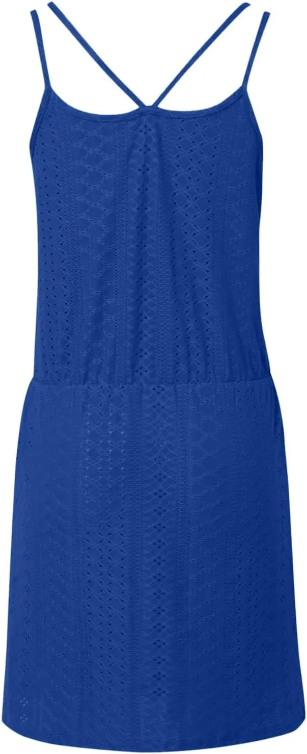 Eduavar Summer Dresses for Women 2024, Mini Dresses for Women Summer Lightweight Tank Dress Spaghetti Strap Boho Dresses