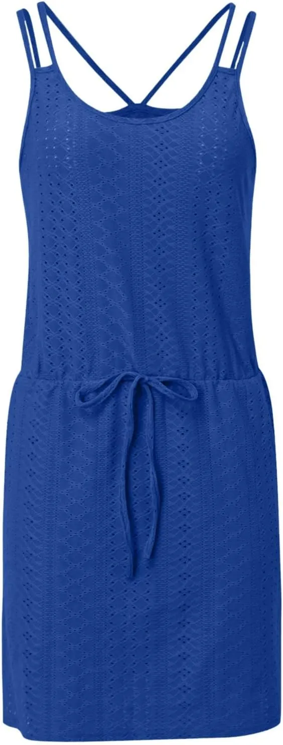 Eduavar Summer Dresses for Women 2024, Mini Dresses for Women Summer Lightweight Tank Dress Spaghetti Strap Boho Dresses