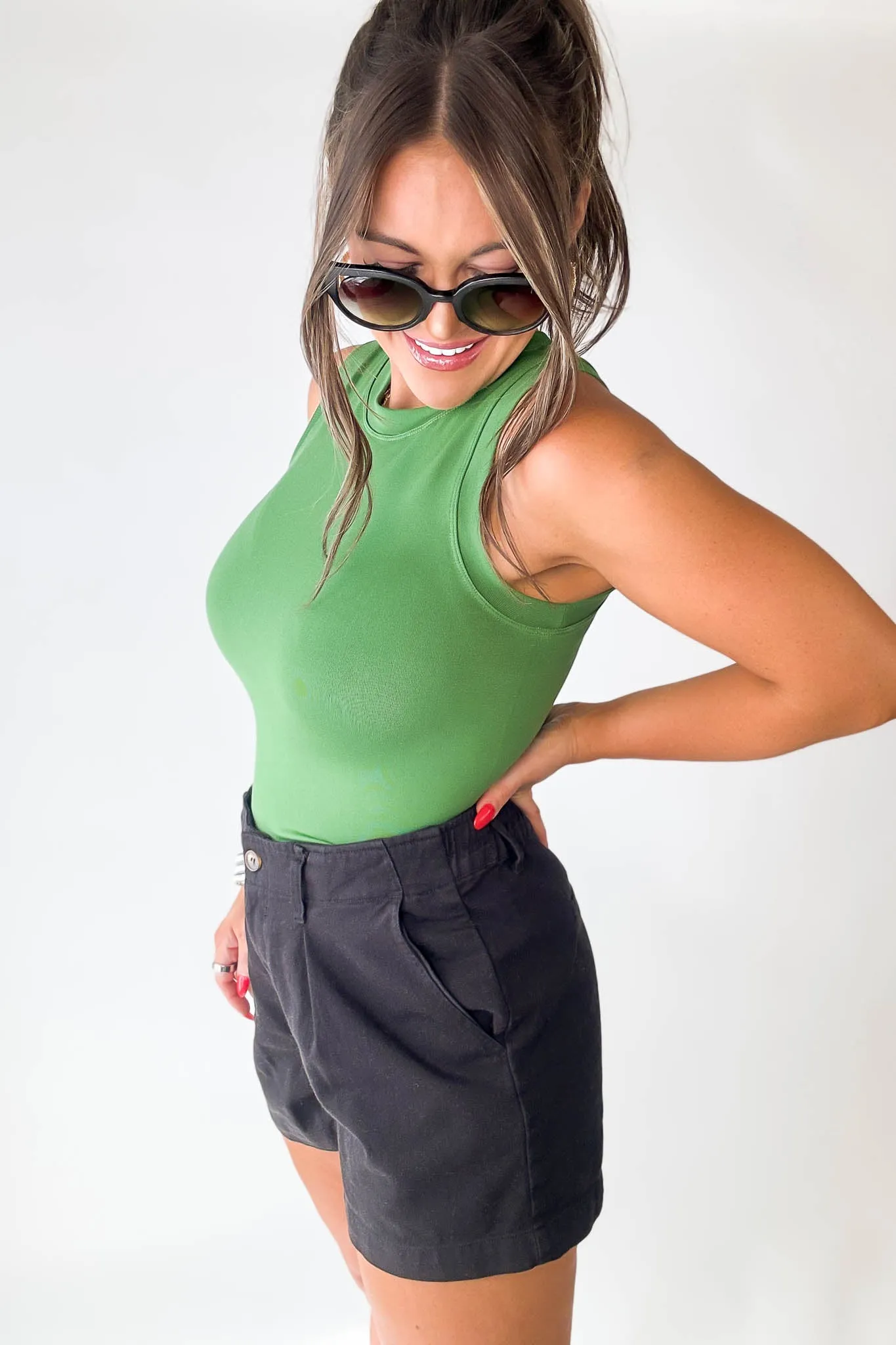 Effortless Attitude Black High Waist Denim Shorts