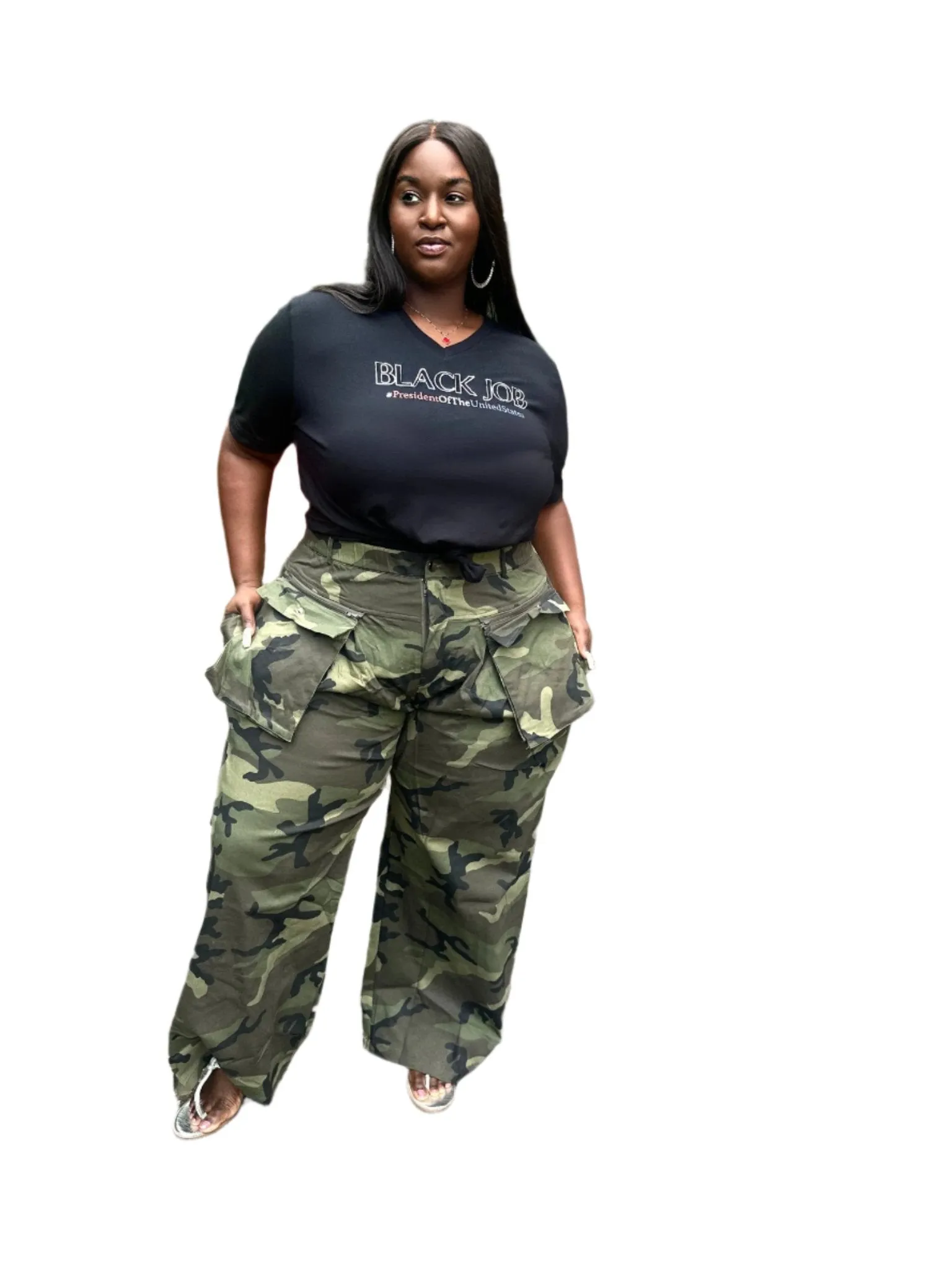 Elastic Waist Cargo Pants