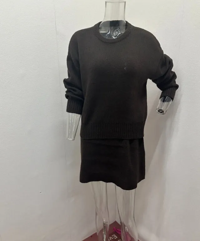 Elegant Sweater Skirt Set for Women - Knit 2 Piece Outfit