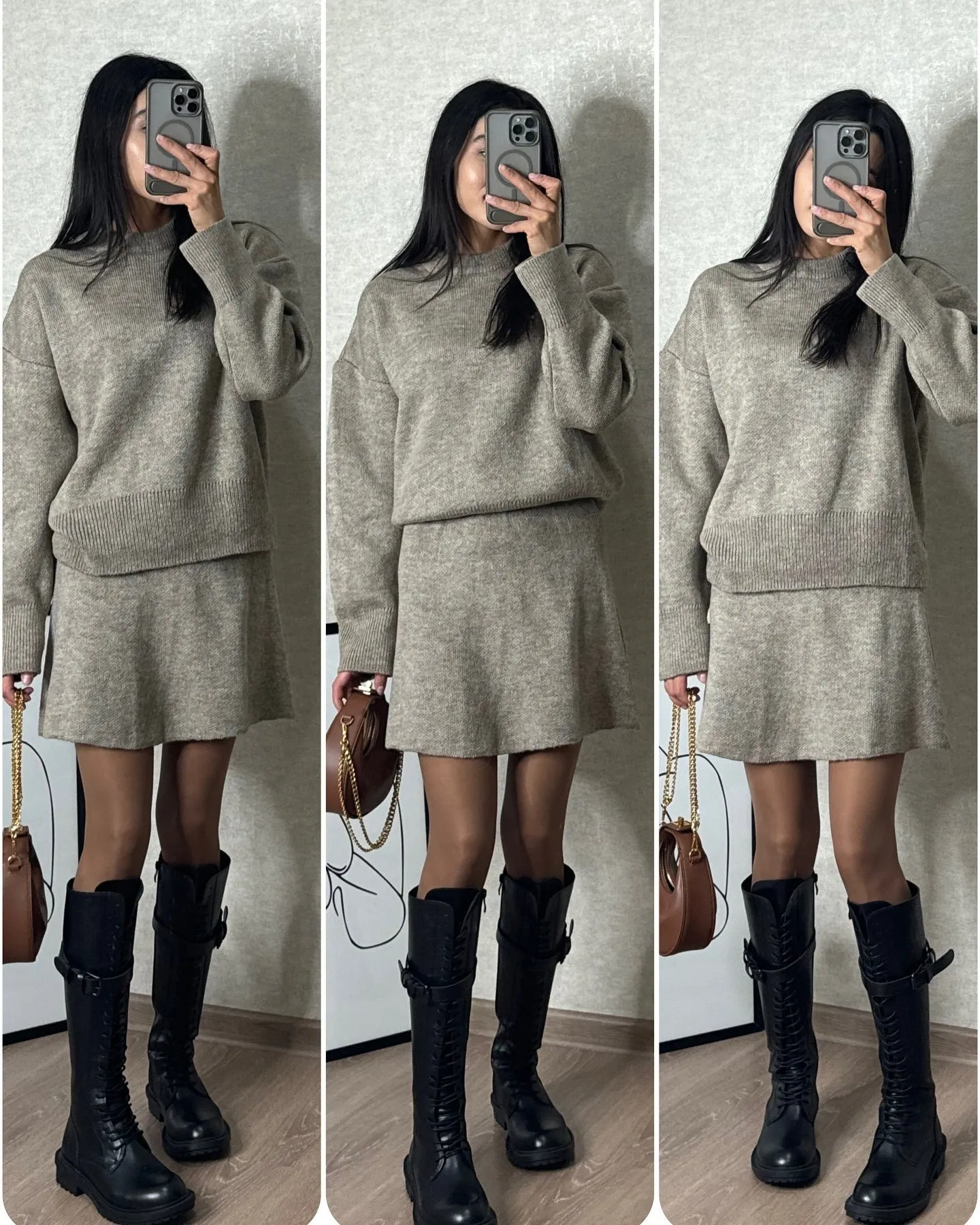 Elegant Sweater Skirt Set for Women - Knit 2 Piece Outfit
