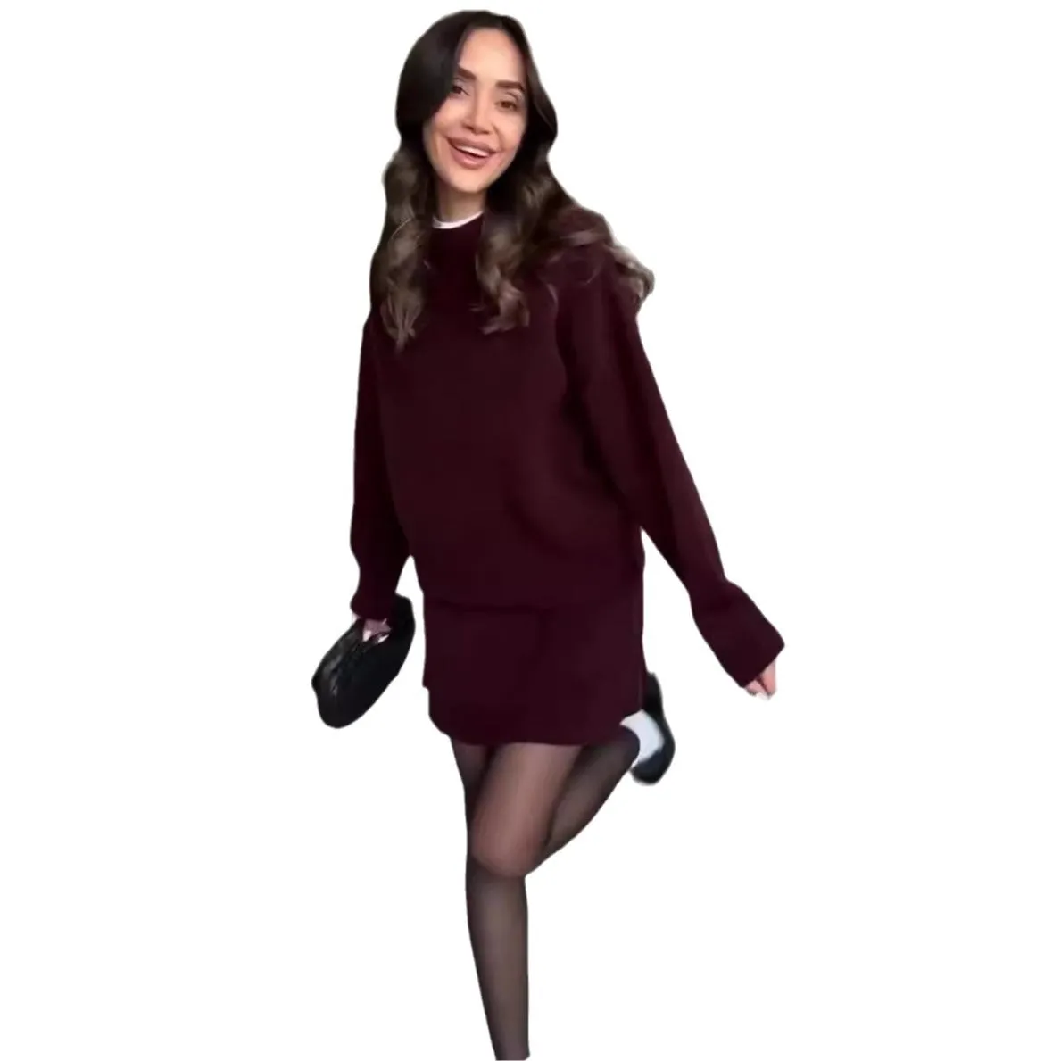 Elegant Sweater Skirt Set for Women - Knit 2 Piece Outfit