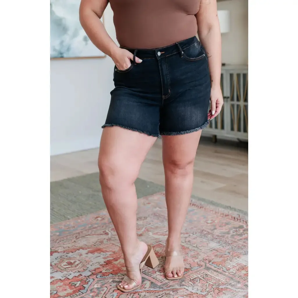 Ember High Rise Control Top Fray Hem Shorts