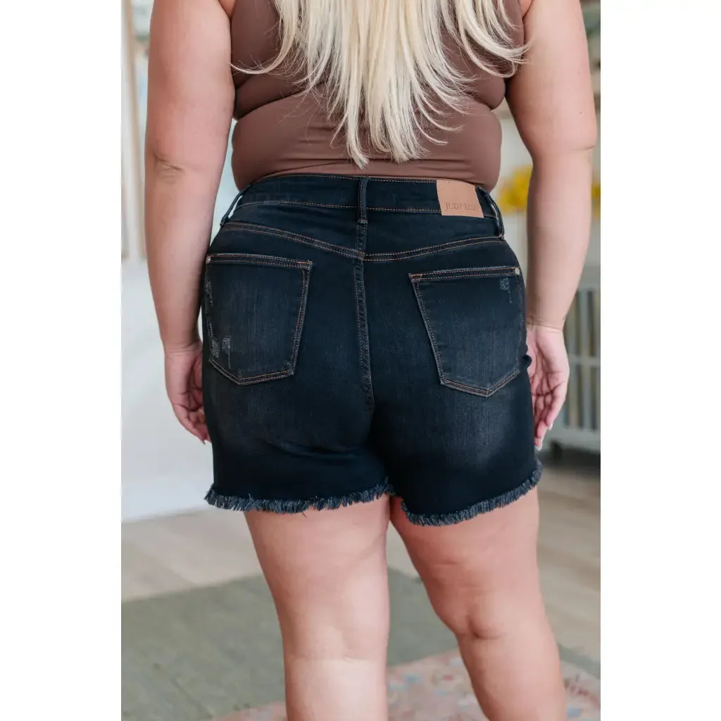 Ember High Rise Control Top Fray Hem Shorts