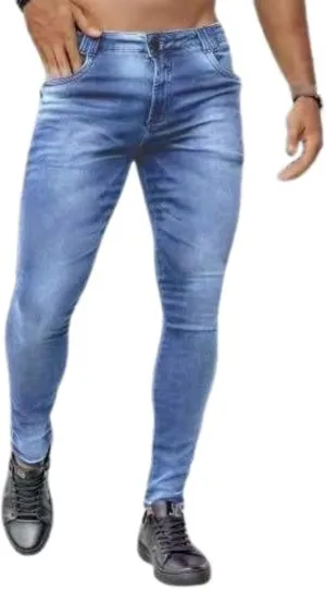 evzosrz Mens Jeans Slim Fit Denim Tapered Leg Stretch Ripped Distressed Skinny Jeans for Men Pants Trousers