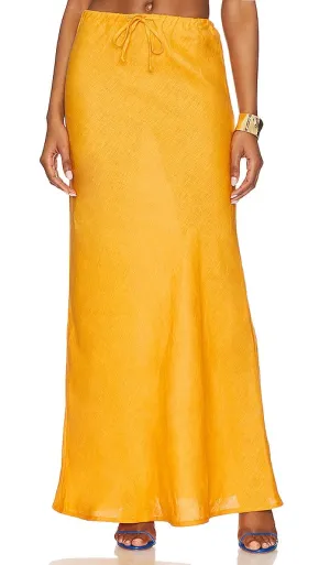 FAITHFULL THE BRAND Cataline Skirt in Tangerine