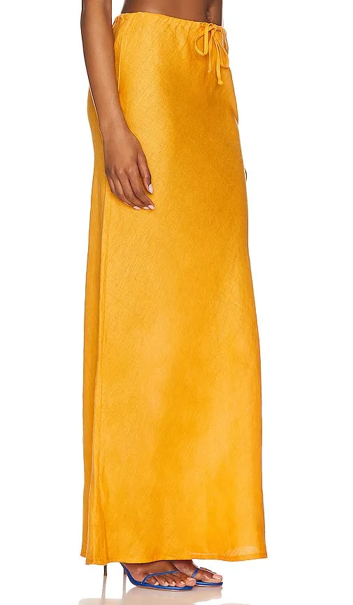 FAITHFULL THE BRAND Cataline Skirt in Tangerine