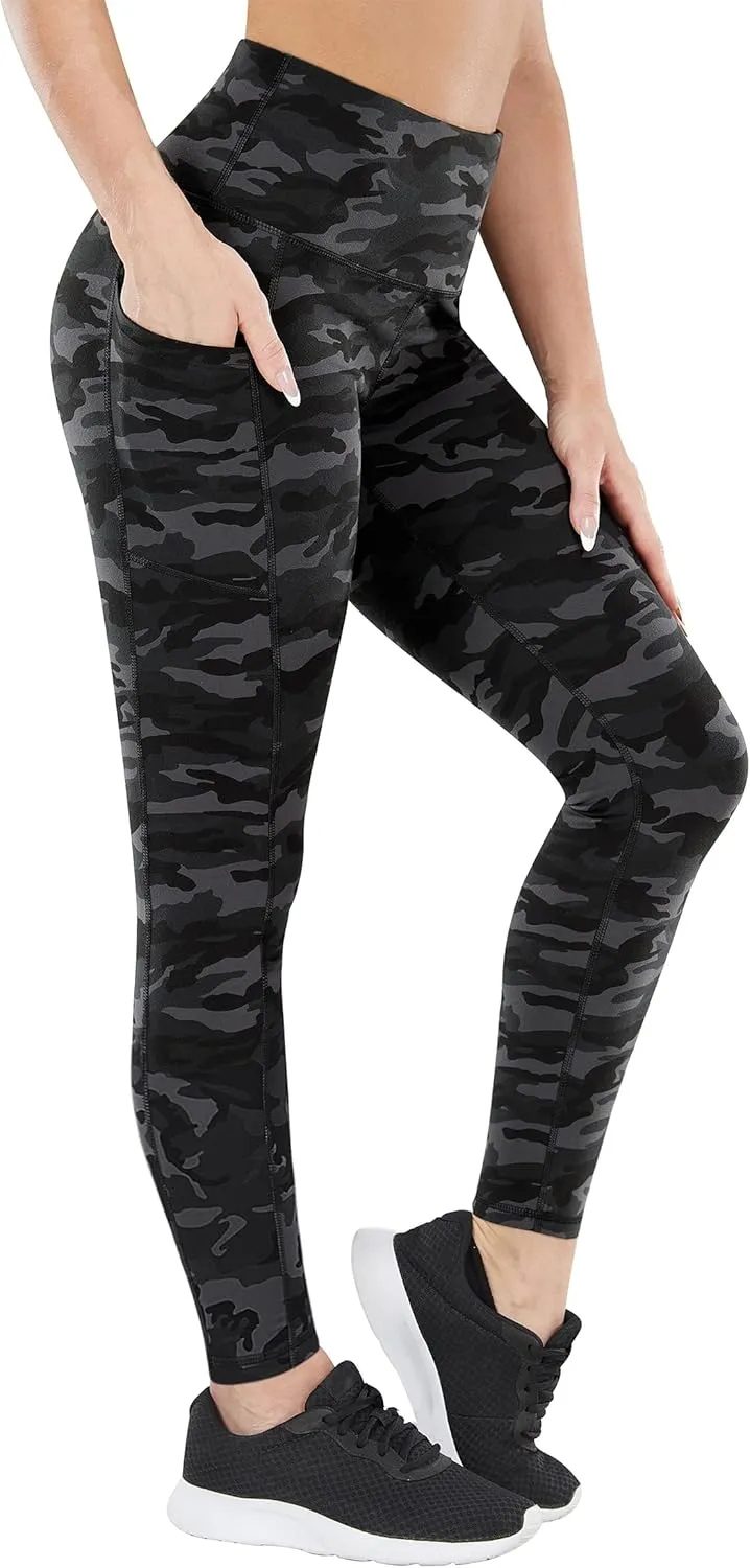 Fengbay 2 Pack High Waist Yoga Pants, Pocket Yoga Pants Tummy Control Workout Running 4 Way Stretch Yoga Leggings