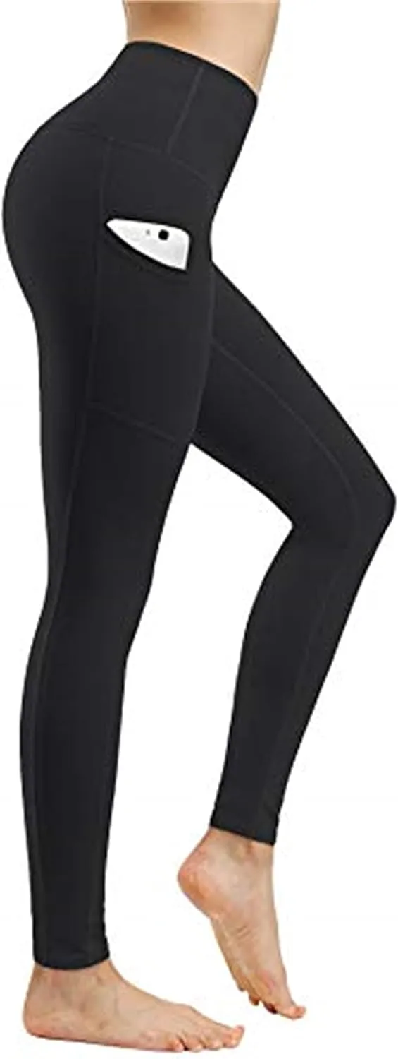 Fengbay 2 Pack High Waist Yoga Pants, Pocket Yoga Pants Tummy Control Workout Running 4 Way Stretch Yoga Leggings
