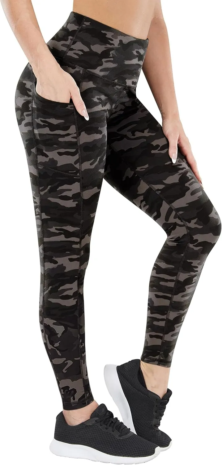 Fengbay 2 Pack High Waist Yoga Pants, Pocket Yoga Pants Tummy Control Workout Running 4 Way Stretch Yoga Leggings