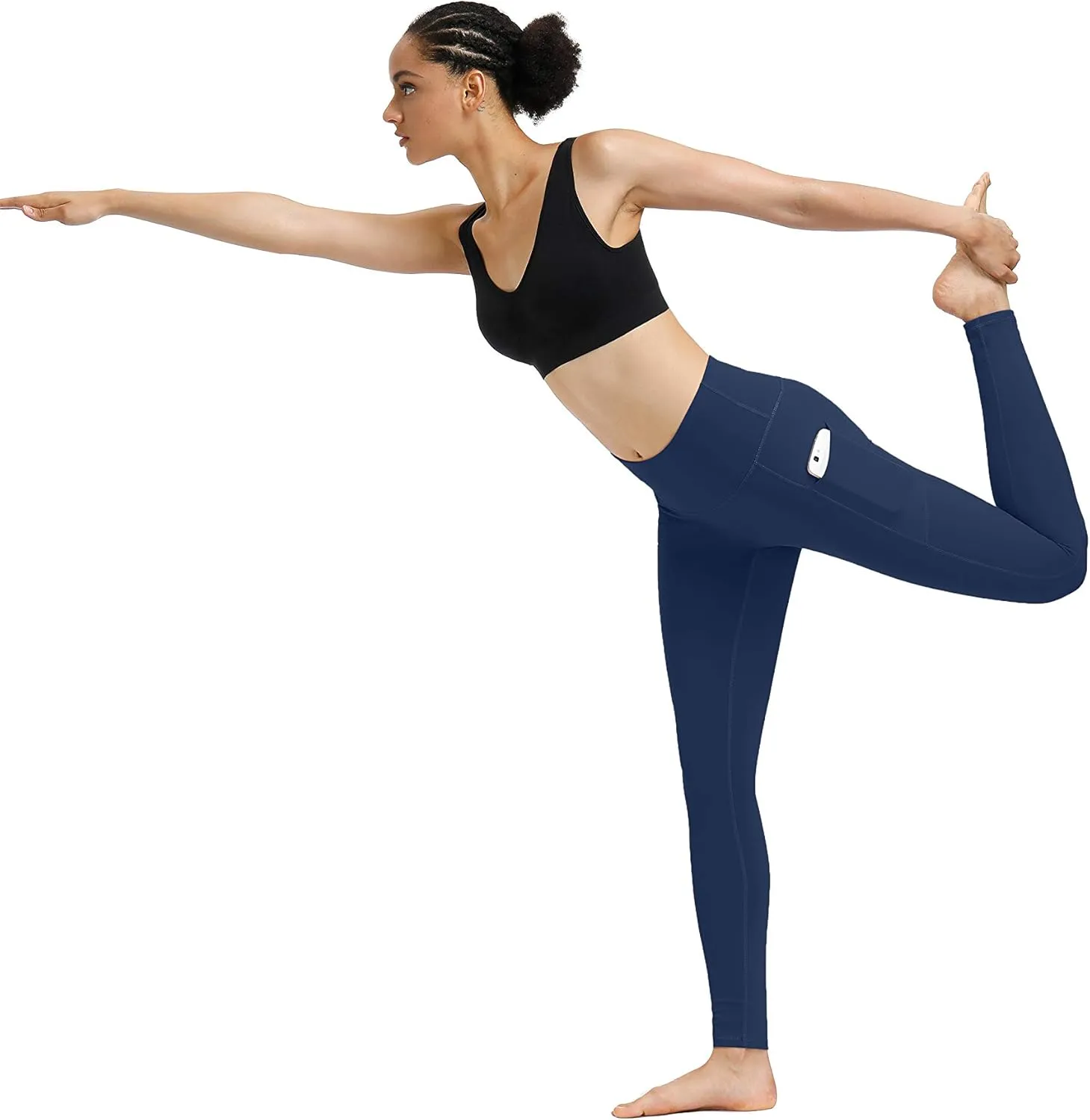 Fengbay 2 Pack High Waist Yoga Pants, Pocket Yoga Pants Tummy Control Workout Running 4 Way Stretch Yoga Leggings
