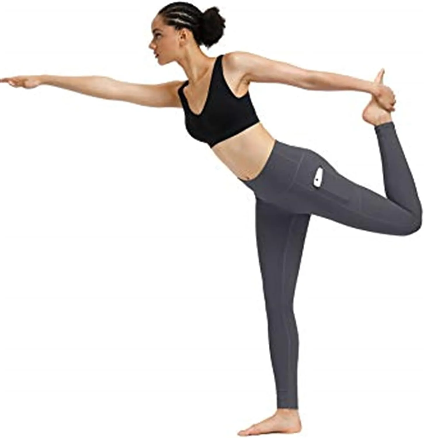 Fengbay 2 Pack High Waist Yoga Pants, Pocket Yoga Pants Tummy Control Workout Running 4 Way Stretch Yoga Leggings
