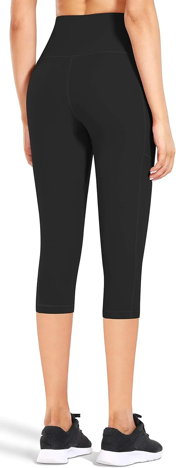 Fengbay High Waist Yoga Pants, Pocket Yoga Pants Tummy Control Workout Running 4 Way Stretch Yoga Leggings