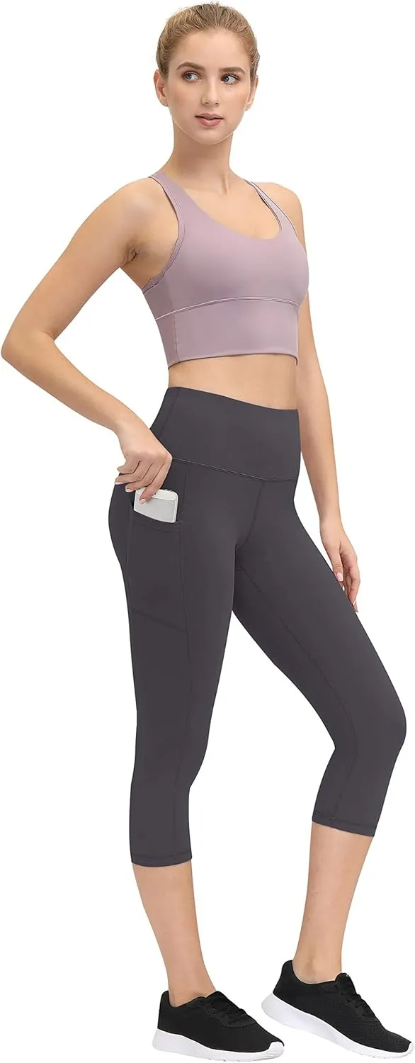 Fengbay High Waist Yoga Pants, Pocket Yoga Pants Tummy Control Workout Running 4 Way Stretch Yoga Leggings