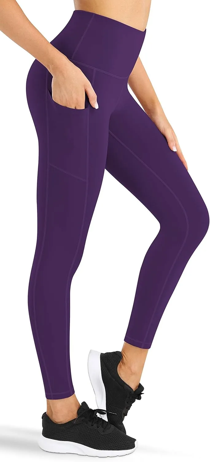 Fengbay High Waist Yoga Pants, Pocket Yoga Pants Tummy Control Workout Running 4 Way Stretch Yoga Leggings