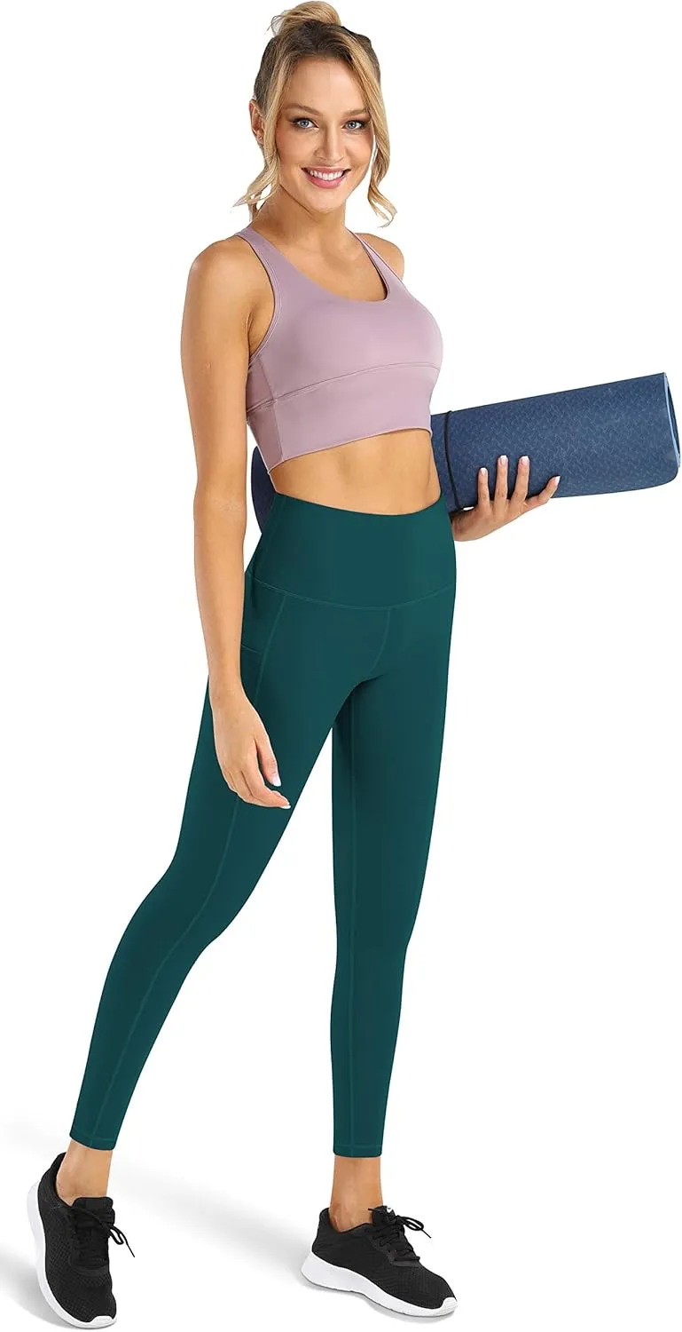 Fengbay High Waist Yoga Pants, Pocket Yoga Pants Tummy Control Workout Running 4 Way Stretch Yoga Leggings
