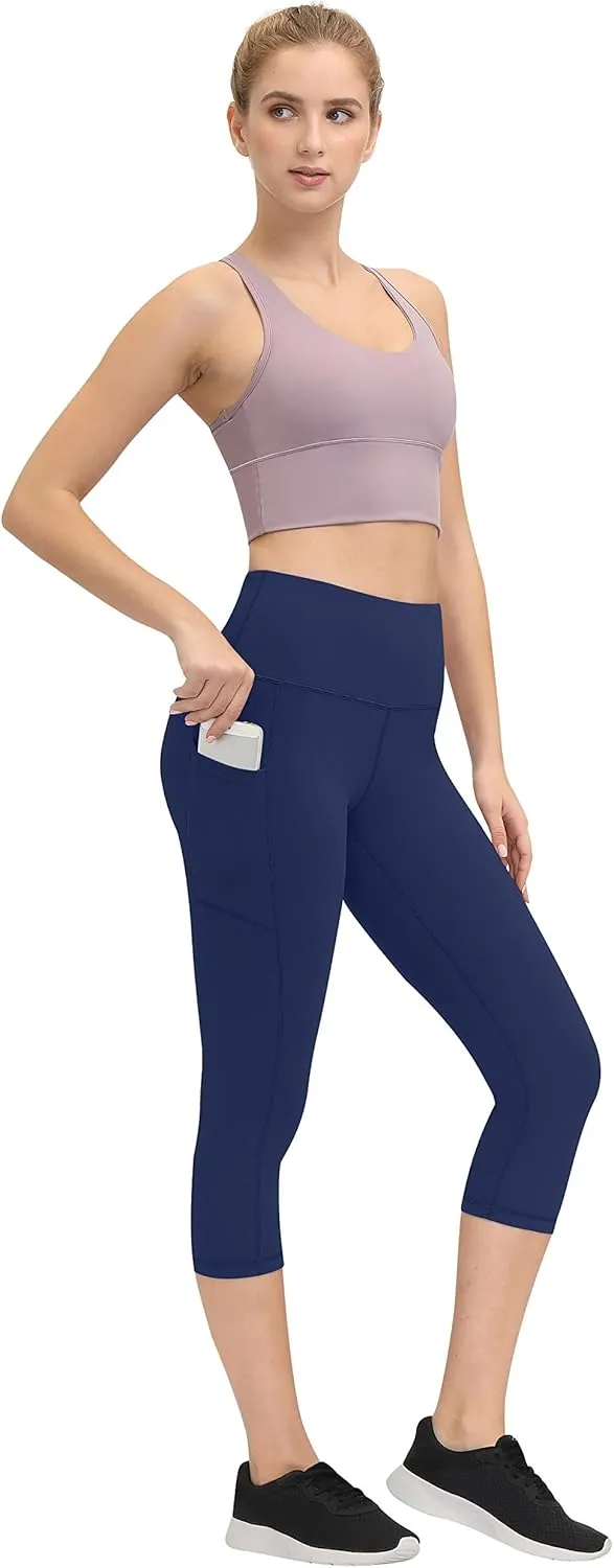Fengbay High Waist Yoga Pants, Pocket Yoga Pants Tummy Control Workout Running 4 Way Stretch Yoga Leggings