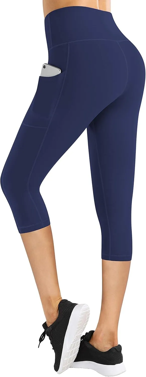 Fengbay High Waist Yoga Pants, Pocket Yoga Pants Tummy Control Workout Running 4 Way Stretch Yoga Leggings
