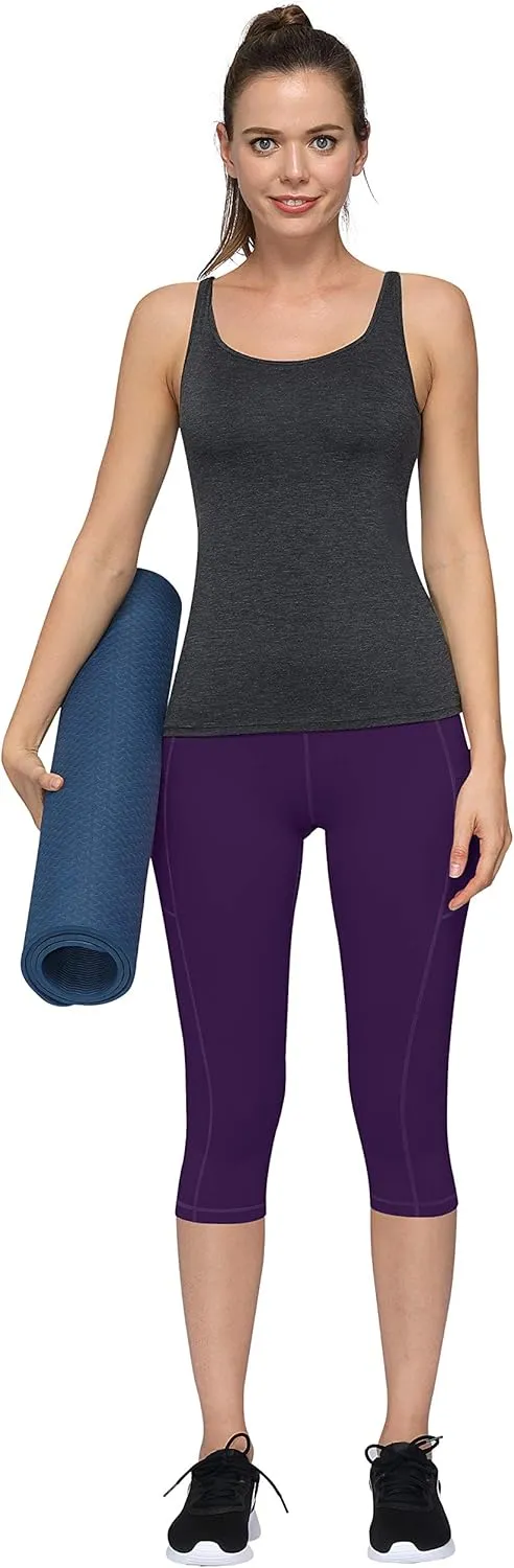 Fengbay High Waist Yoga Pants, Pocket Yoga Pants Tummy Control Workout Running 4 Way Stretch Yoga Leggings