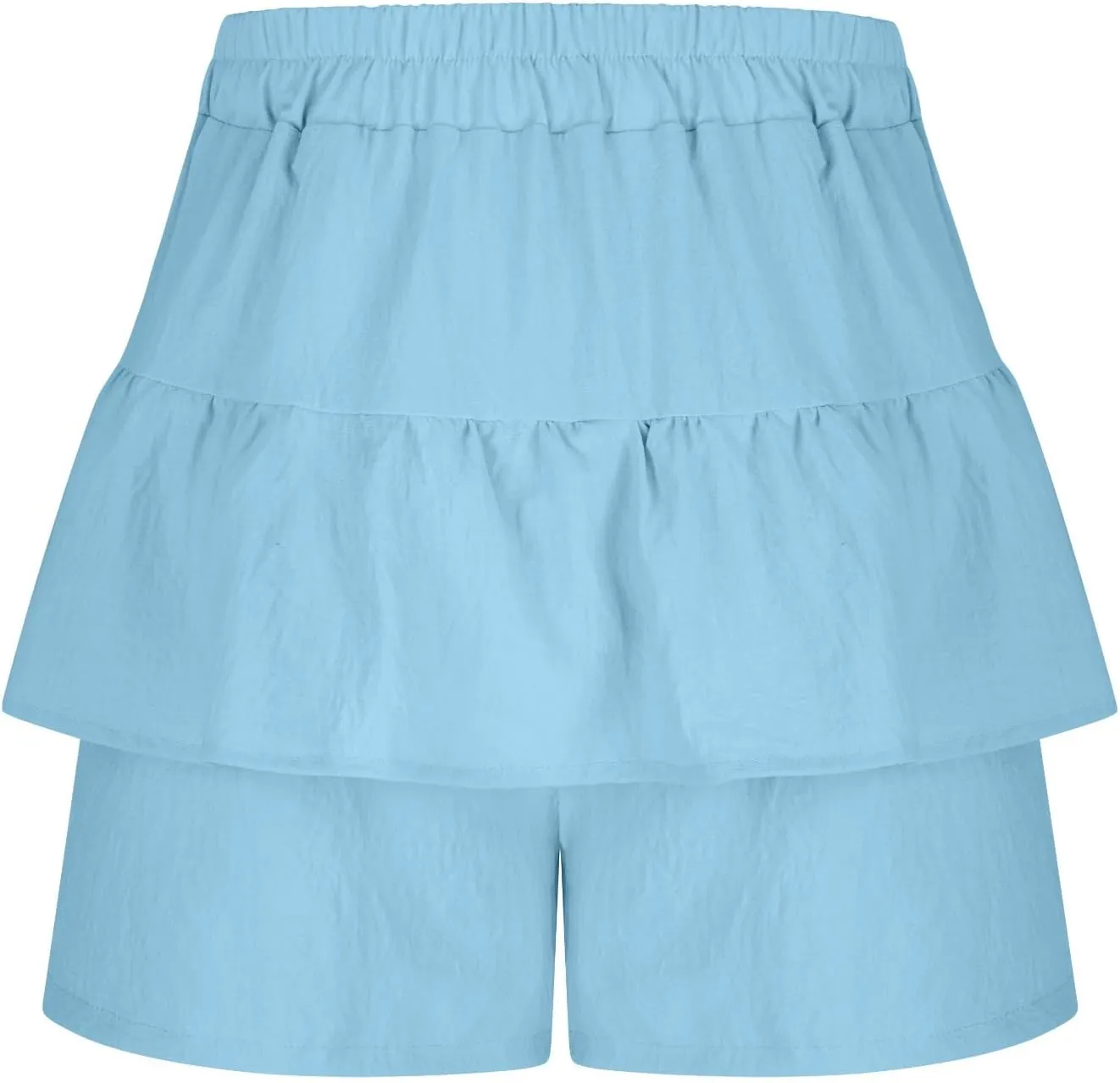 Flowy Shorts for Women Trendy Ruffle Tiered Tummy Control Mini Skirts Dressy Casual Plain High Waisted Pleated Skorts