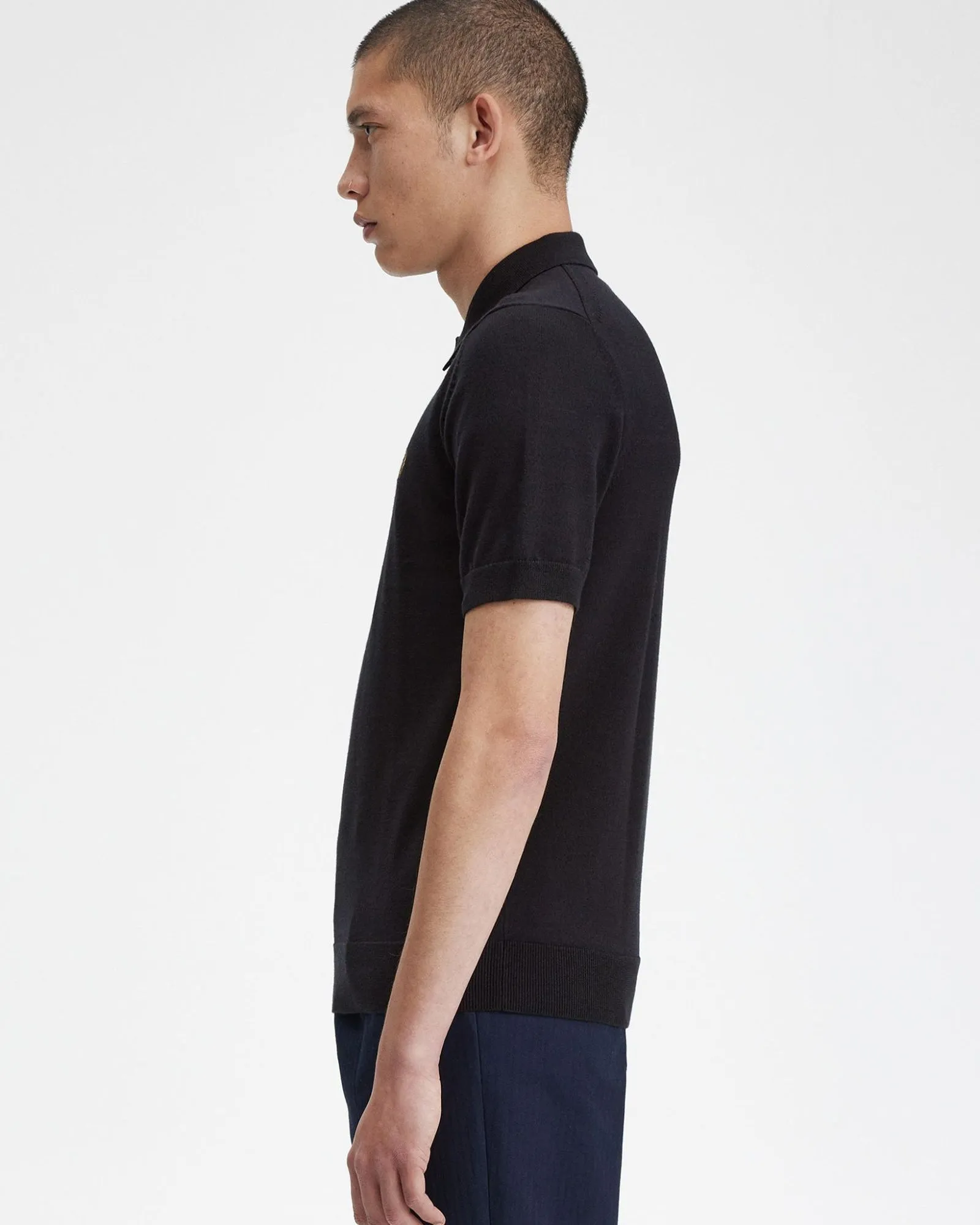 Fred Perry Classic Knitted Polo Shirt - Navy